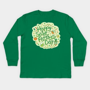 Celebrate Saint Patrick's Day in big style! Kids Long Sleeve T-Shirt